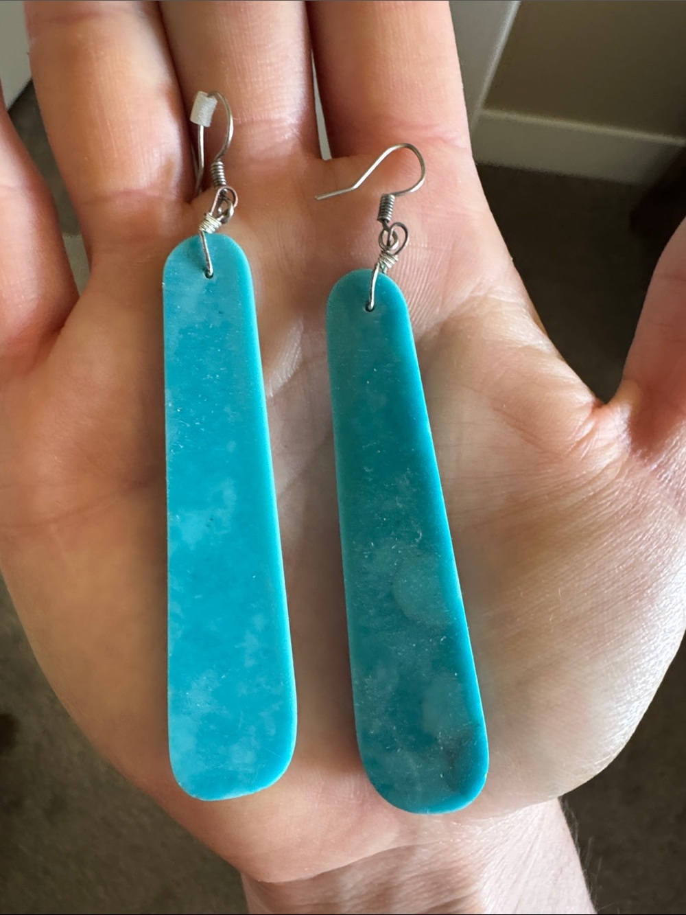 Authentic Slab Turquoise Earrings